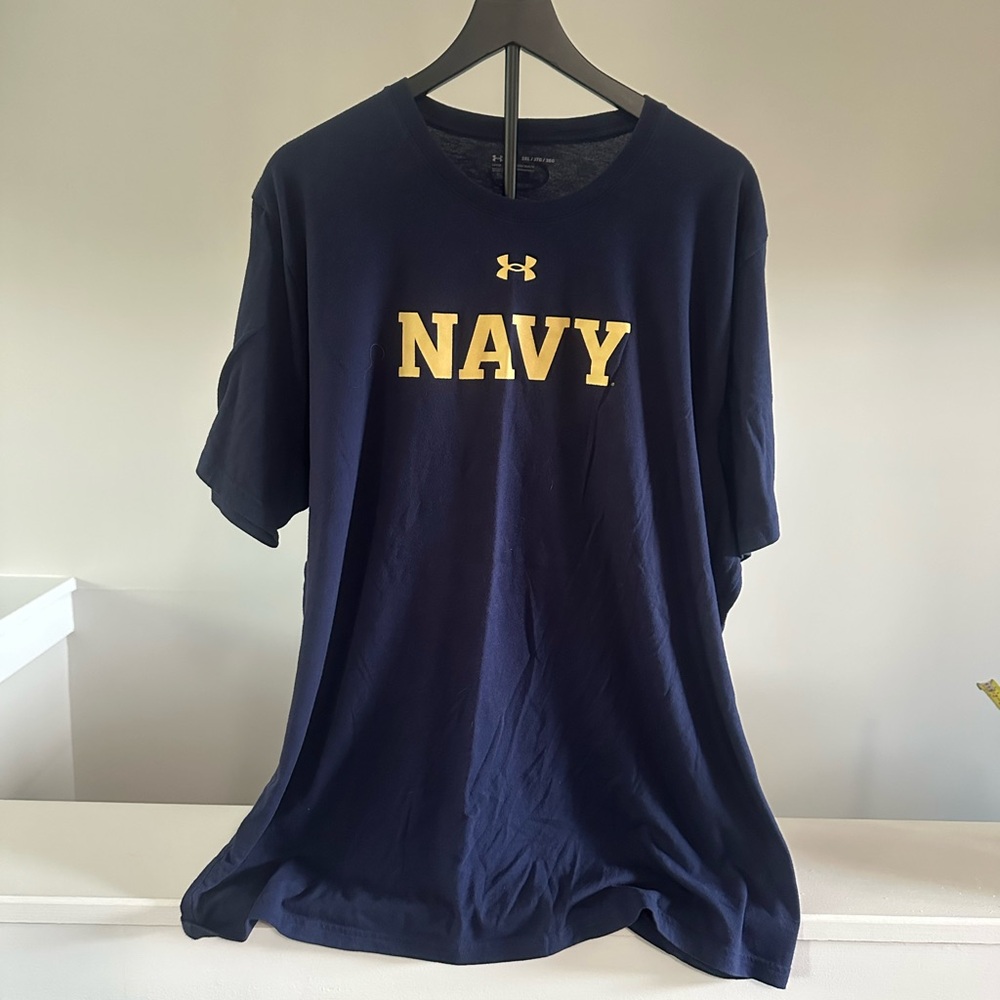 Under Armour Dark Blue Tee with Gold Logo